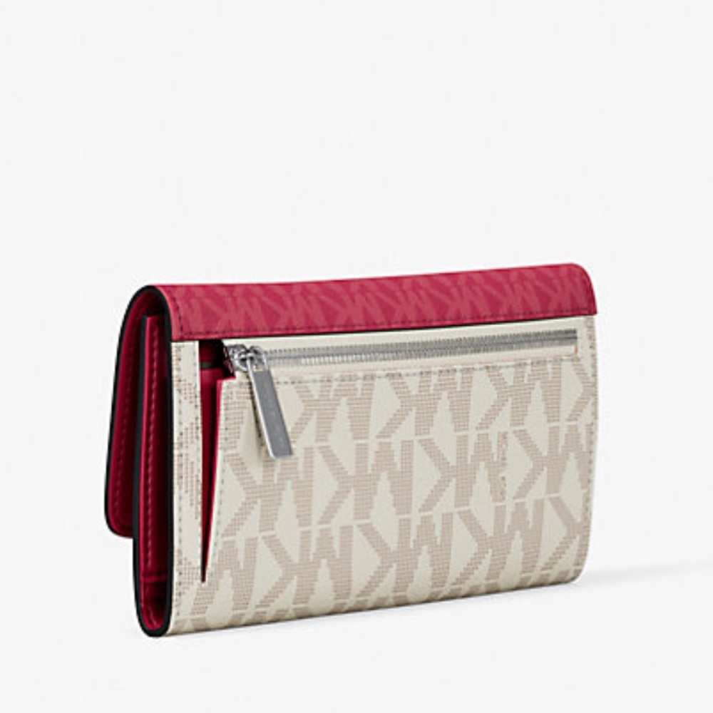 MICHAEL KORS Jet Set Travel Signature Logo Tri-Fold Wallet
DARK RASPBERRY MULTI - Picture 4 of 16